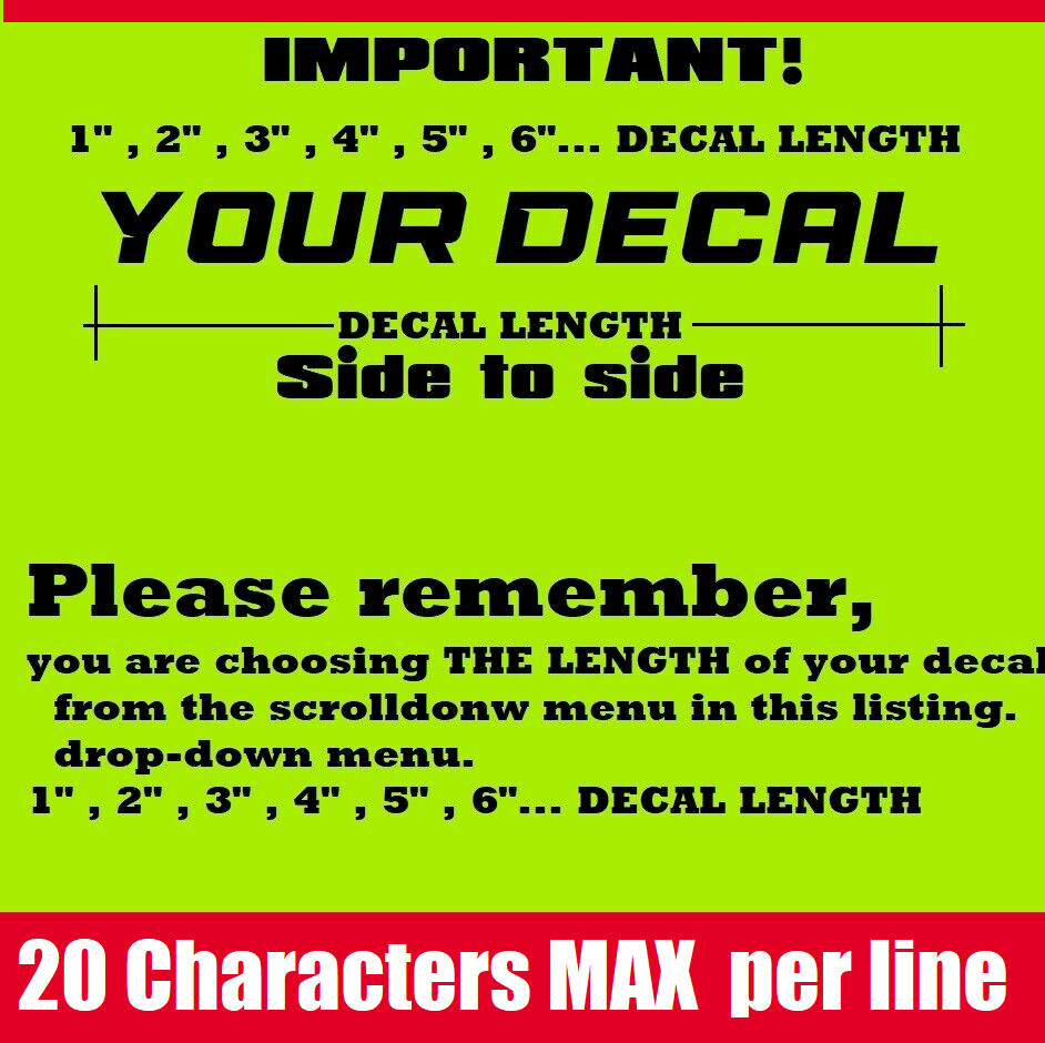 Text Decal Vinyl Lettering Personalized Sticker Business Sign Name CUSTOM MADE(2