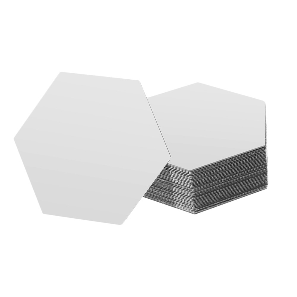 48 Pcs Wall Sticker Decoration Hexagonal Mirror Modern Geometric