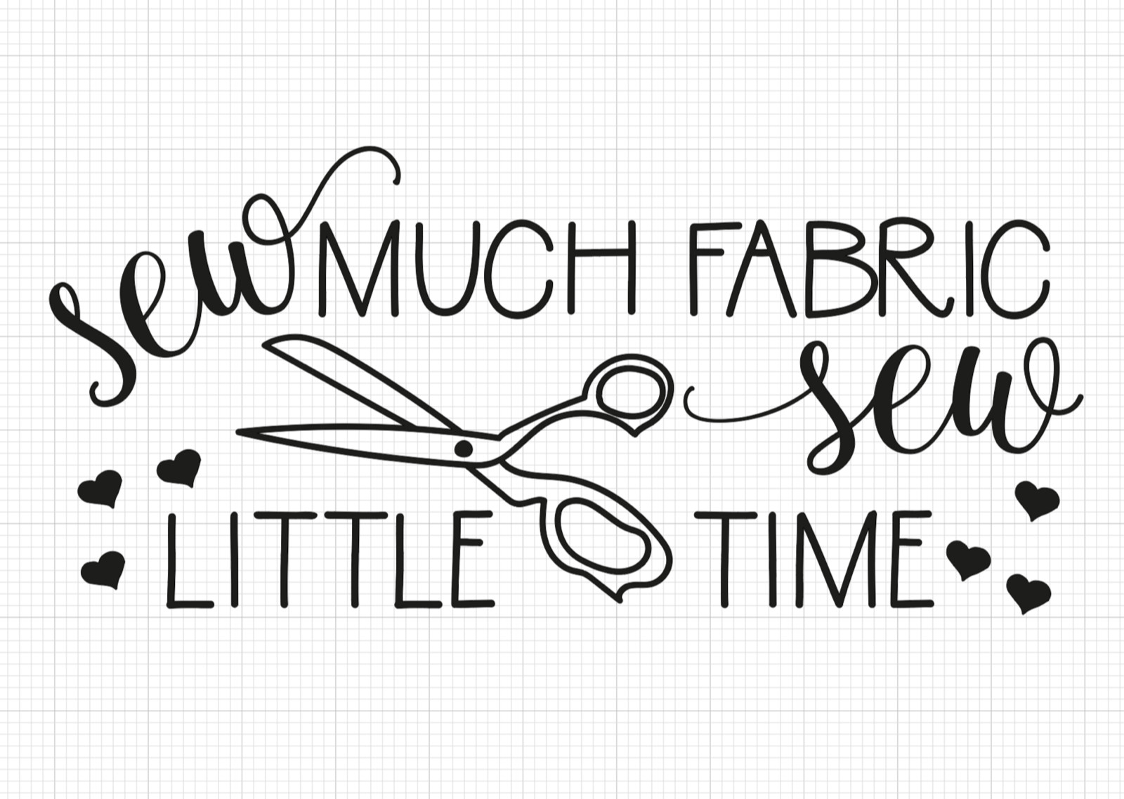 Sew Much Fabric Sew Little Time Sewist Funny Humor Quote Vinyl Decal Sticker