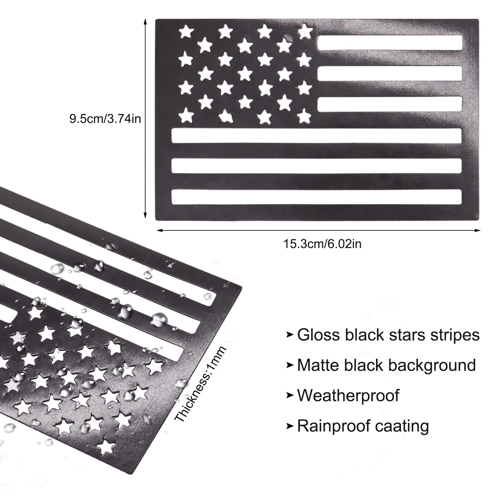 American Flag Magnet Decal, 2 Pack 6.1 x 3.7 Inch USA Flag Stickers with Patr…