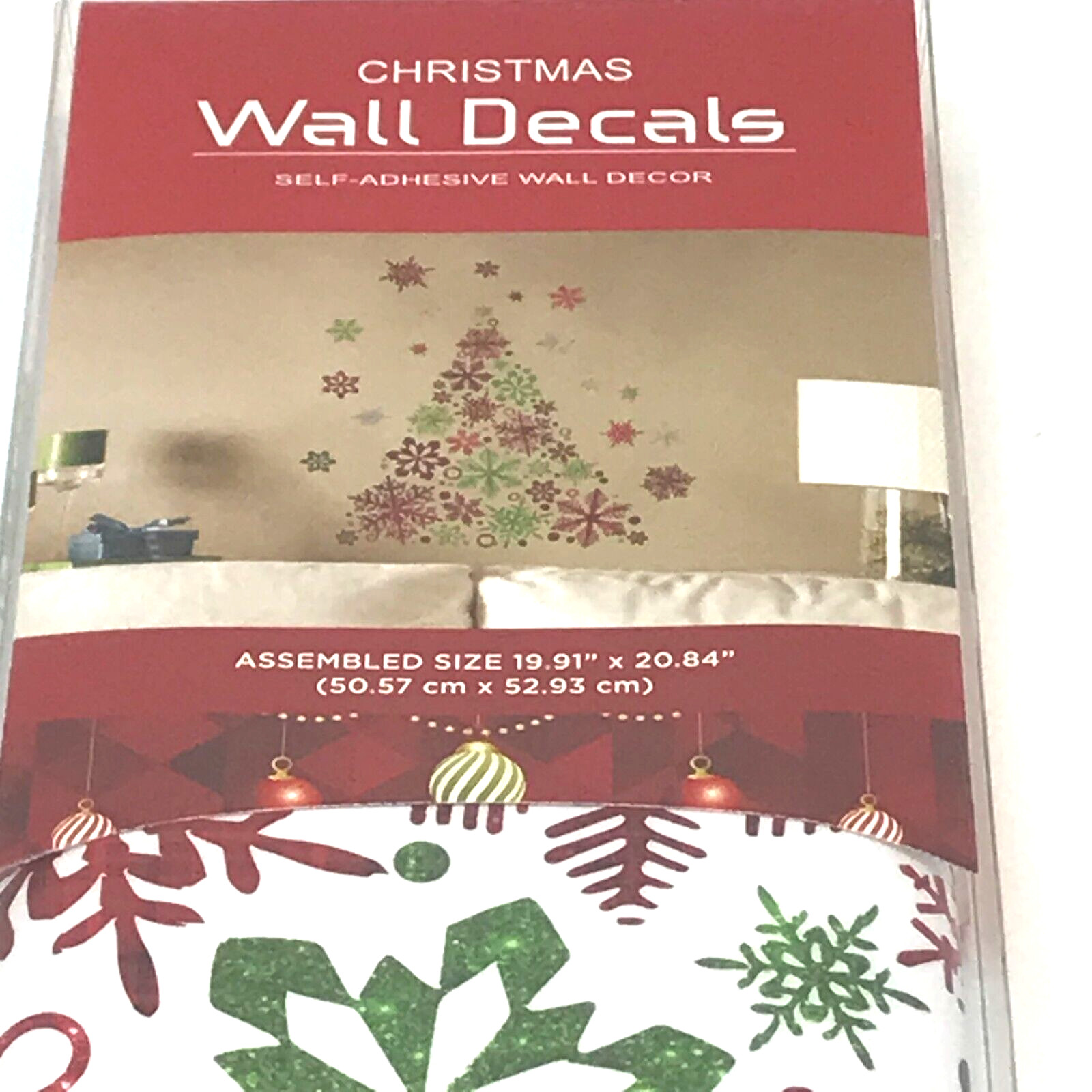 Christmas Wall Decals Self Adhesive Wall Decor FTCN Snowflakes Holiday Tree