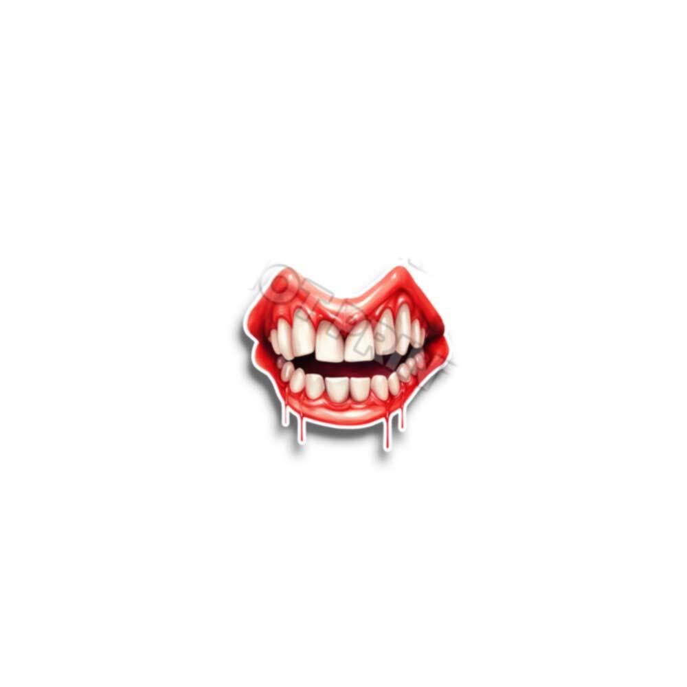 Eyeball Stickers Scary Bloody Female Eyes Decals Die Cut Full Set Teeth 2Eyes