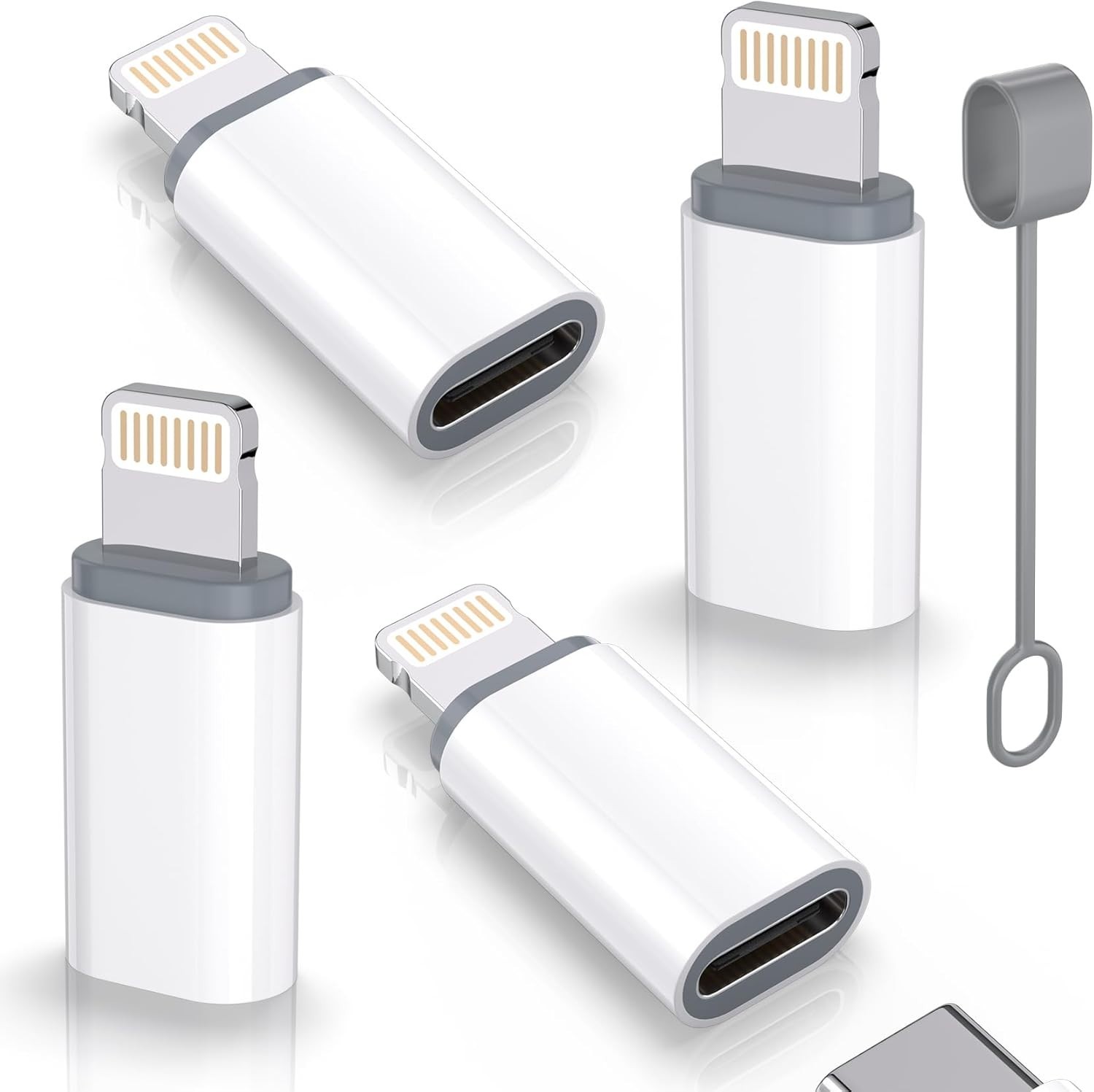 USB C Type C to Lightning Adapter Mfi Certified 4 Pack 27W Fast Charging Support