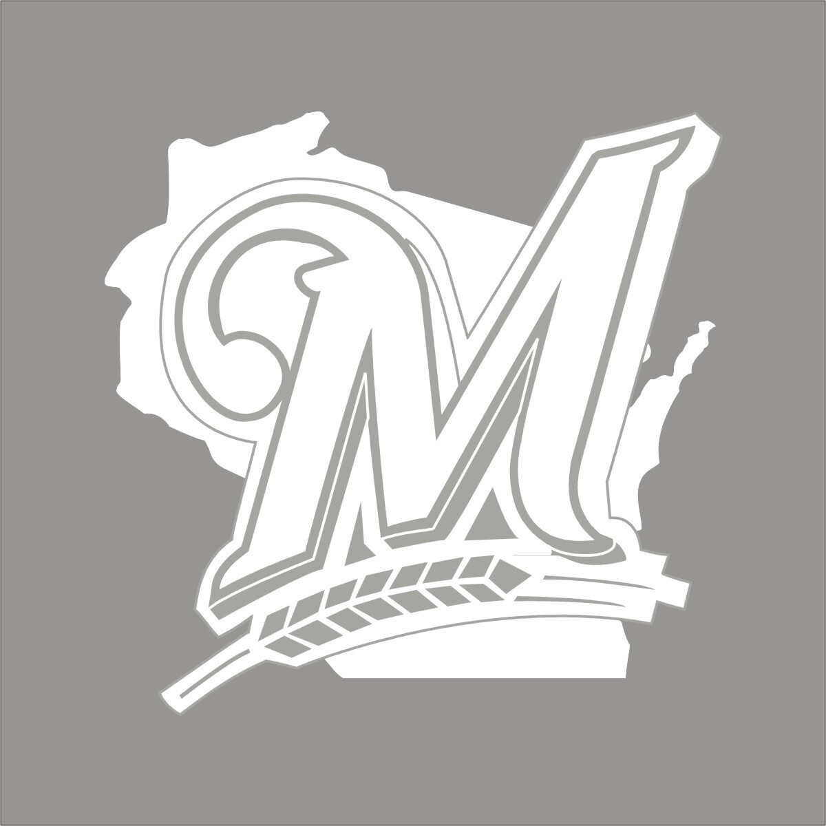 Milwaukee Brewers #2 MLB Team Logo 1 Color Vinyl Decal Sticker Car Window Wall