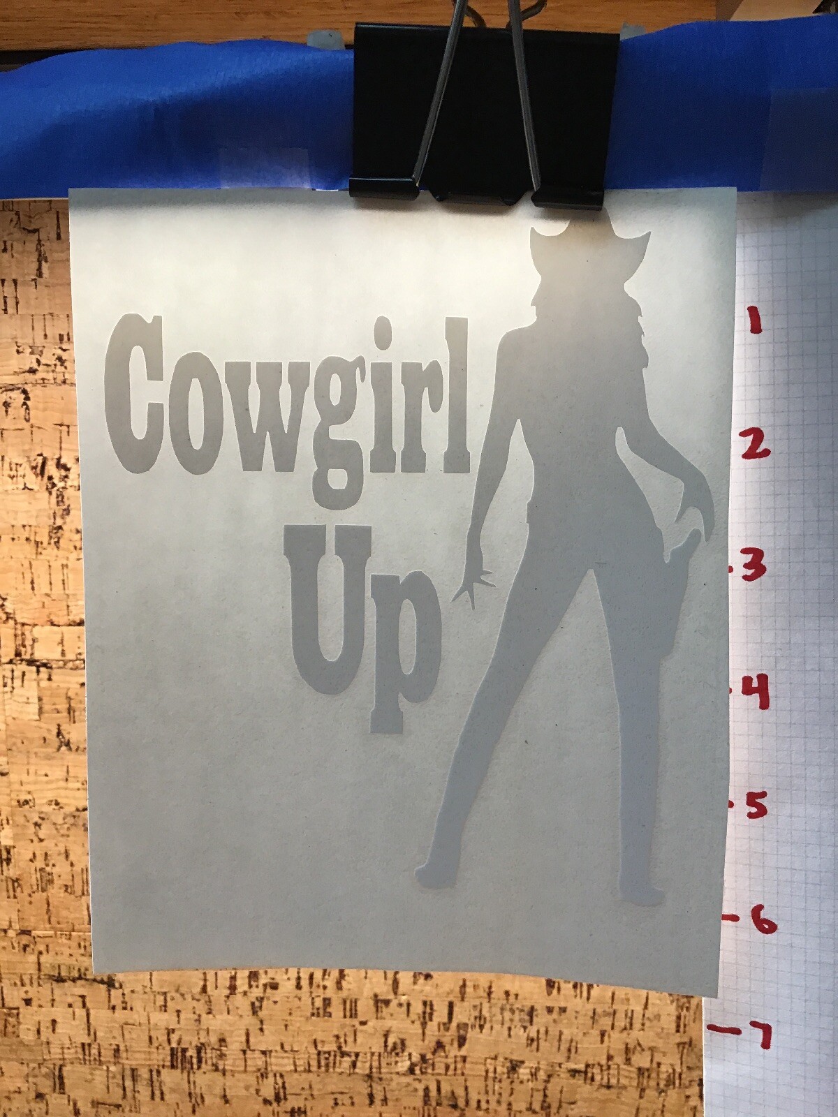 COWGIRL UP . – White – Vinyl Sticker Decal – Y7-1.198