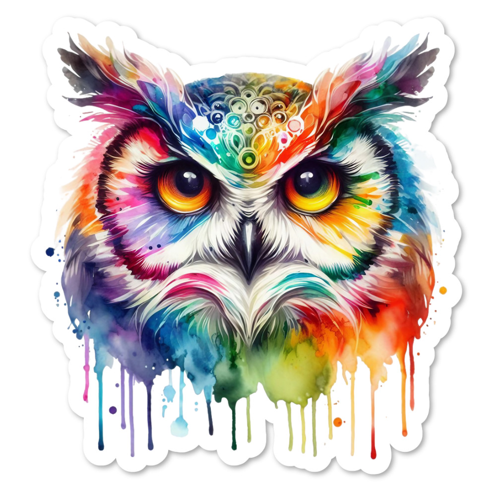 Owl Bird Wildlife Vinyl Sticker, Wildlife, Water Resistant, Laptop, Water Bottle
