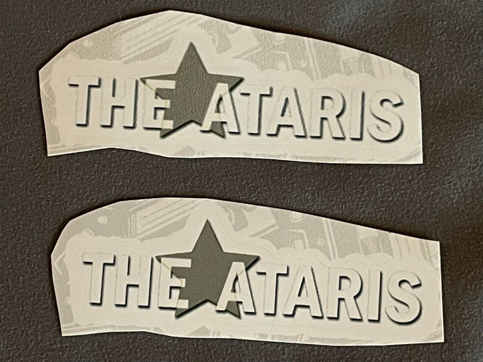 Lot (2) THE ATARIS 1″ x 3 1/4″ Band STICKERS White Gray FAST! FREE SHIP!
