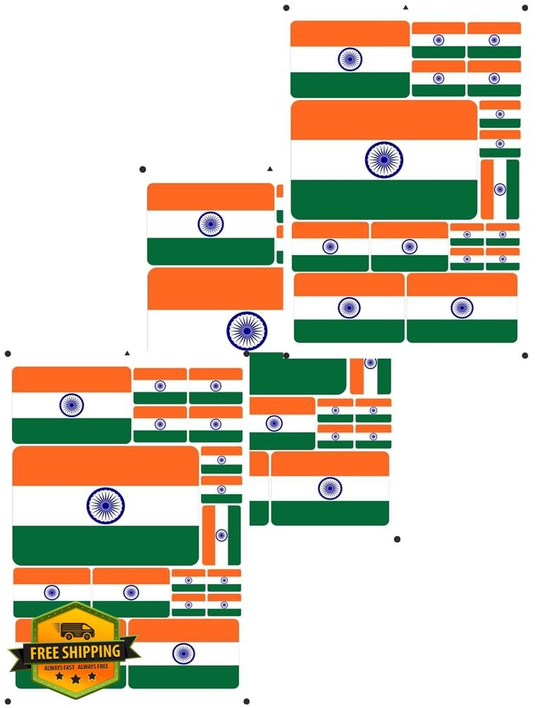 India Flag Sticker 3 Pcs – National Decal for Smooth Surfaces