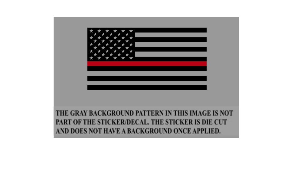 THIN RED LINE FLAG FIREFIGHTER Window Decal Sticker 5.7″ x 3.0″