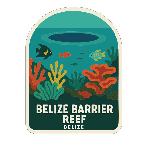 Belize Barrier Reef Belize Sticker Decal Vinyl Die-Cut Symbolic Landmark Design