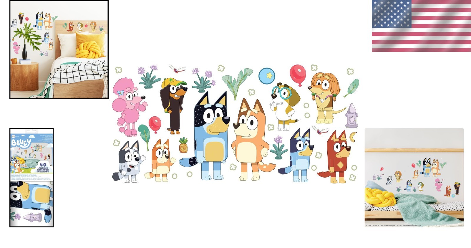 Bluey Family and Friends Wall Decals Set