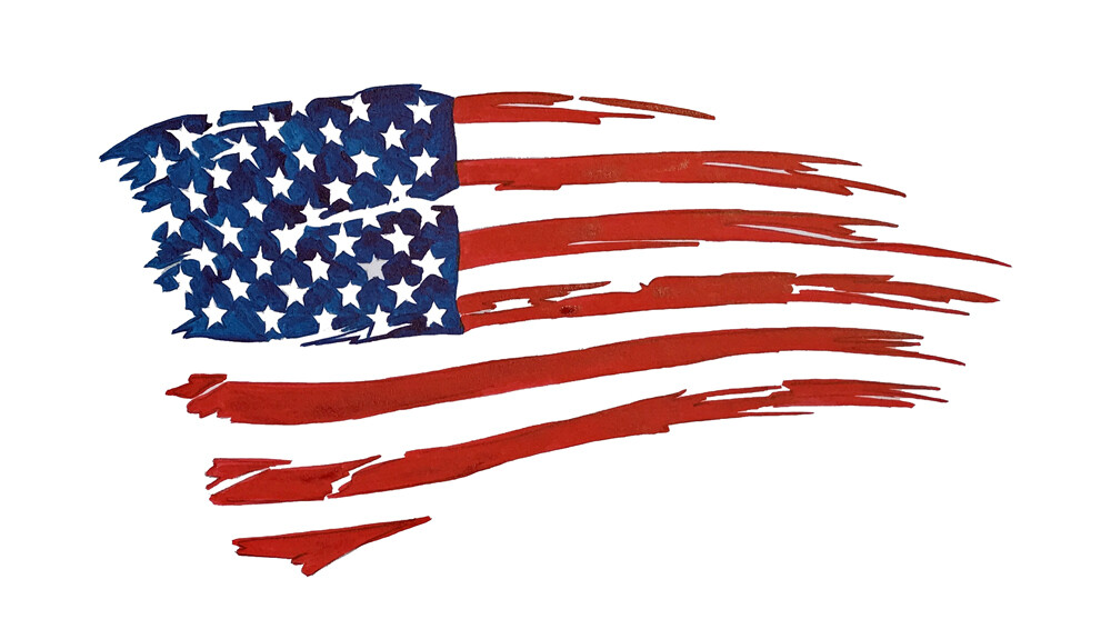 American Flag Tattered Printed Vinyl Decal SUV Truck Auto Car Wall Sticker HD