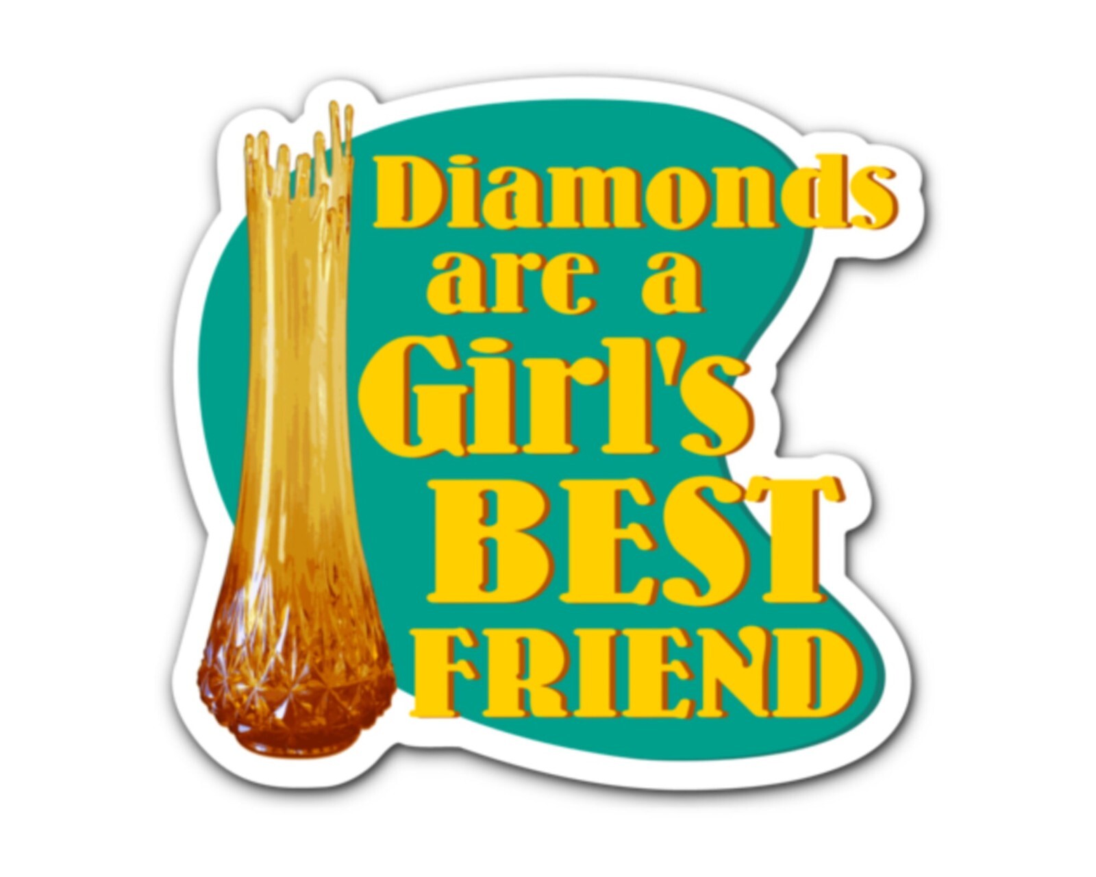 Amber Diamond Butt Swung Vase Sticker • L.E. Smith • Vintage Art Glass • MCM