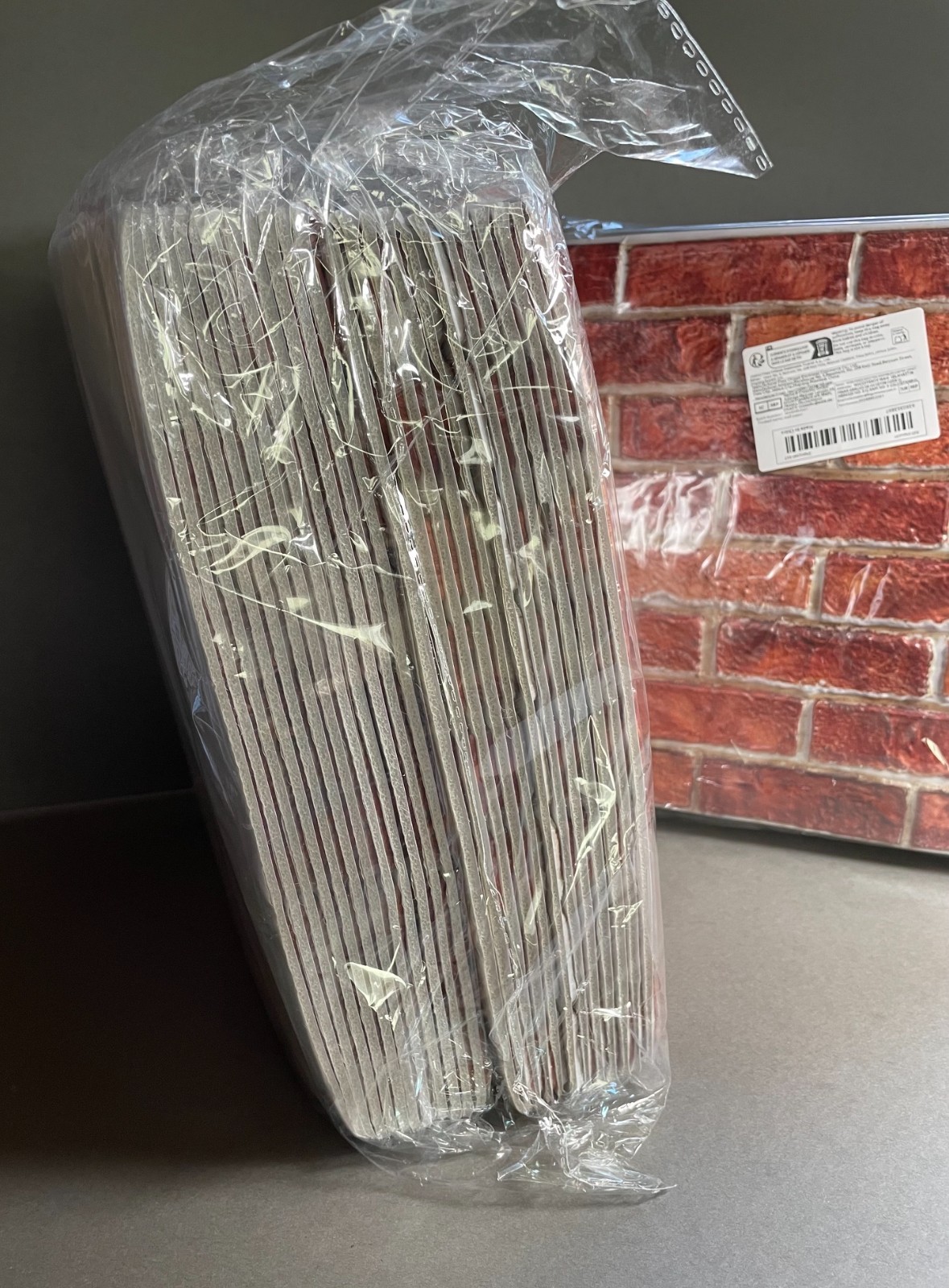 48 Pcs 11.75″ x 11.75″ Faux Mini Brick 3.875″ x 1.25″ Peel ‘N Stick Wall Squares