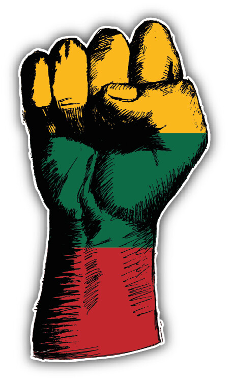 Lithuania Flag Hand Car Bumper Sticker Decal