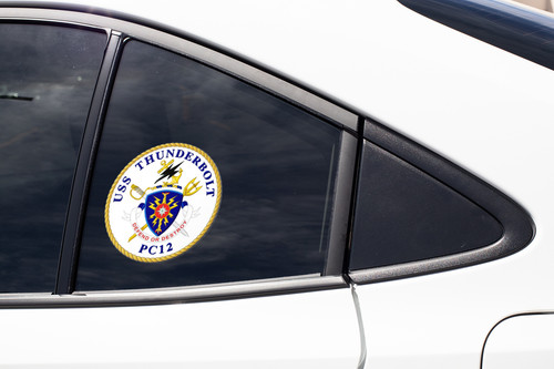 PC-12 USS Thunderbolt Badge Sticker Decal Cyclone Class Patrol boat