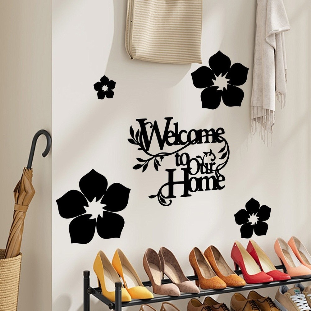 Black Welcome Home Wall Sticker PVC Waterproof Oil Resistant 29.5 cm x 22 cm