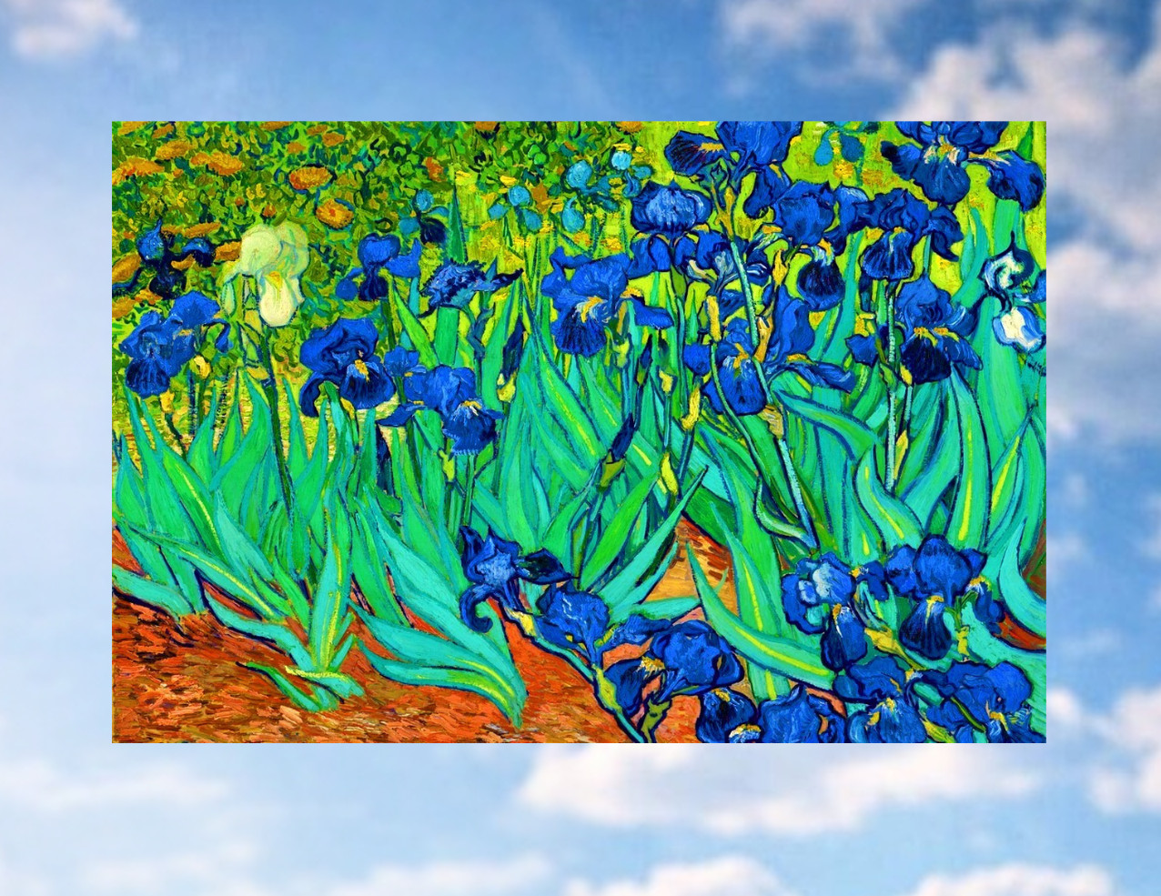 Van Gogh Irises WINDOW CLING Size 10.6″ Repositionable Vinyl