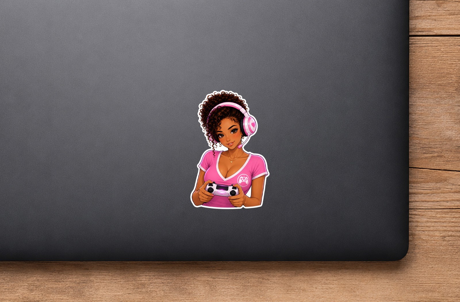 Gamer Girl Sticker Decal – Gamer Girl Controller Laptop Window Car 3.2″