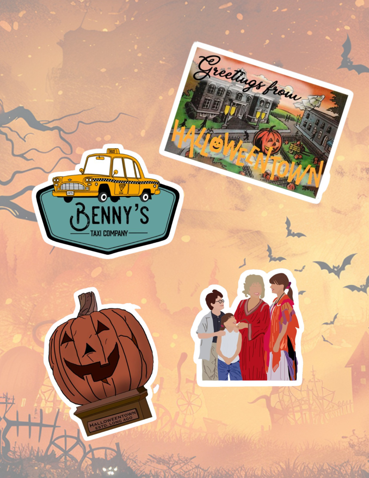 Halloweentown 90’s Movie 4pc Sticker Pack