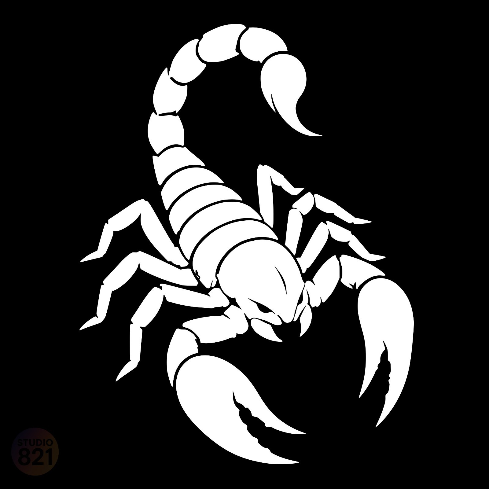 Scorpion Decal Sticker – Tribal Scorpion Silhouette – Car Window Laptop Vinyl