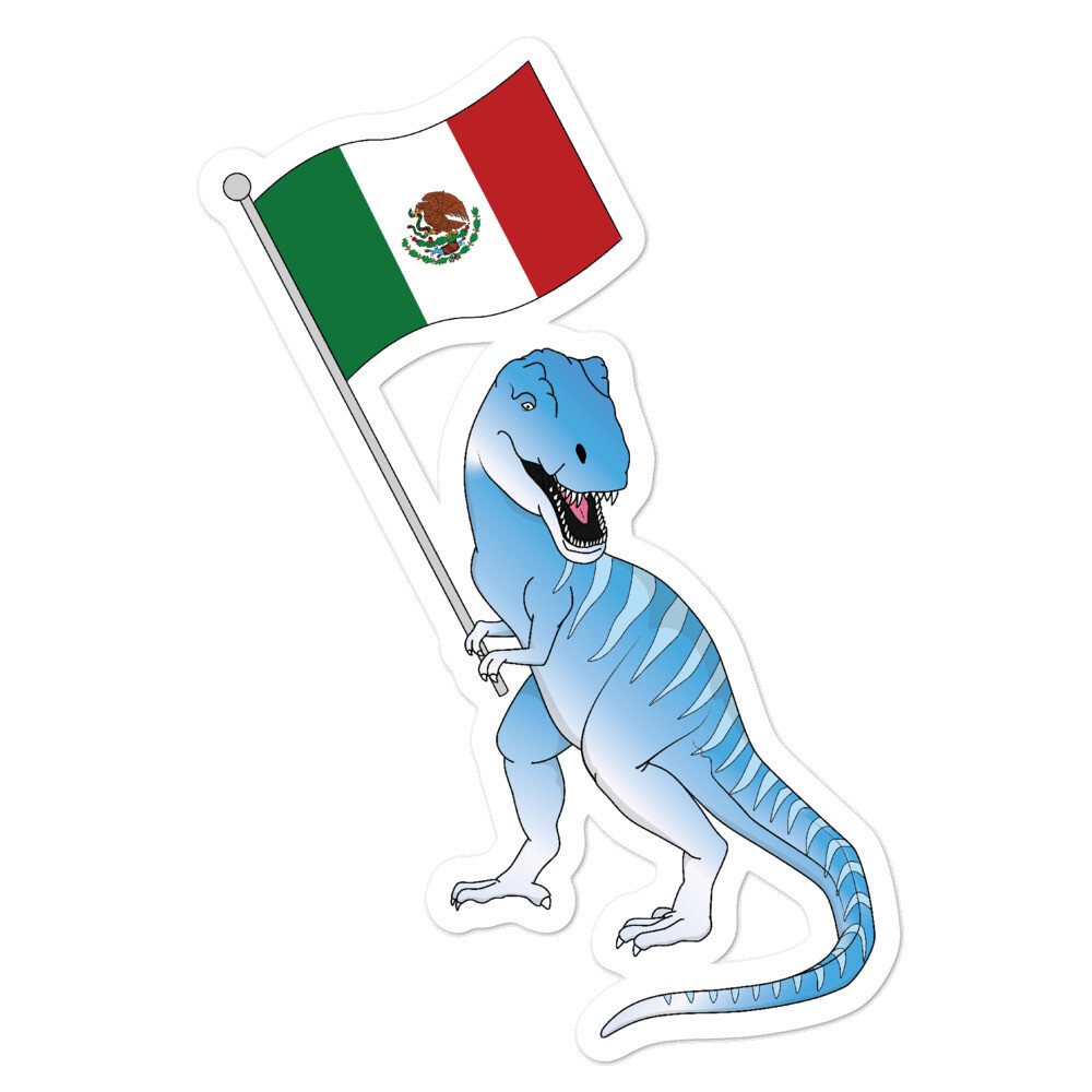Mexico Flag Dinosaur Sticker Mexicano Peso Latino Chicana Coins Stamp Card