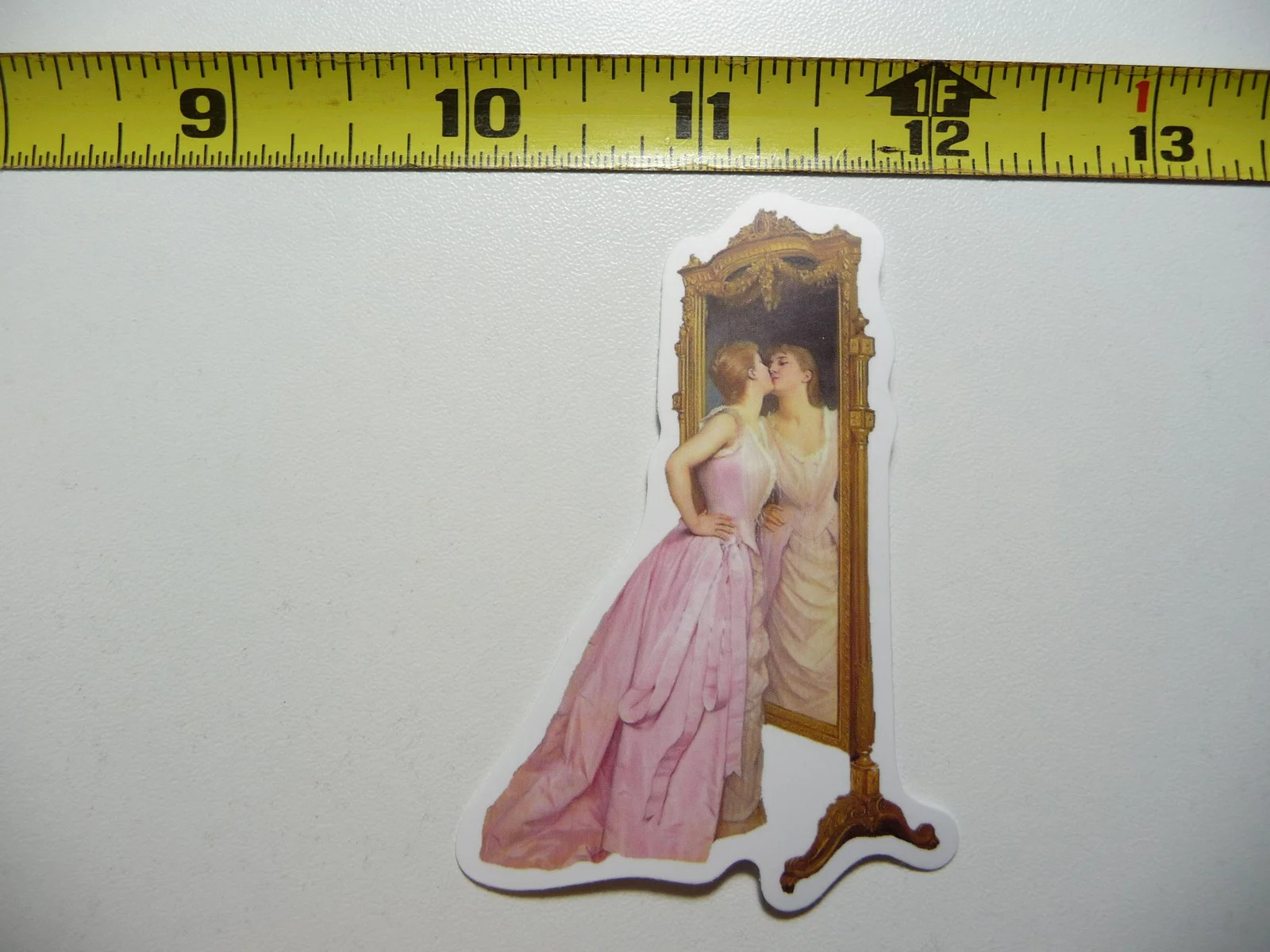 WOMAN IN THE MIRROR SMALL STICKER DECAL PAINTING ARTWORK MUSEUM ART