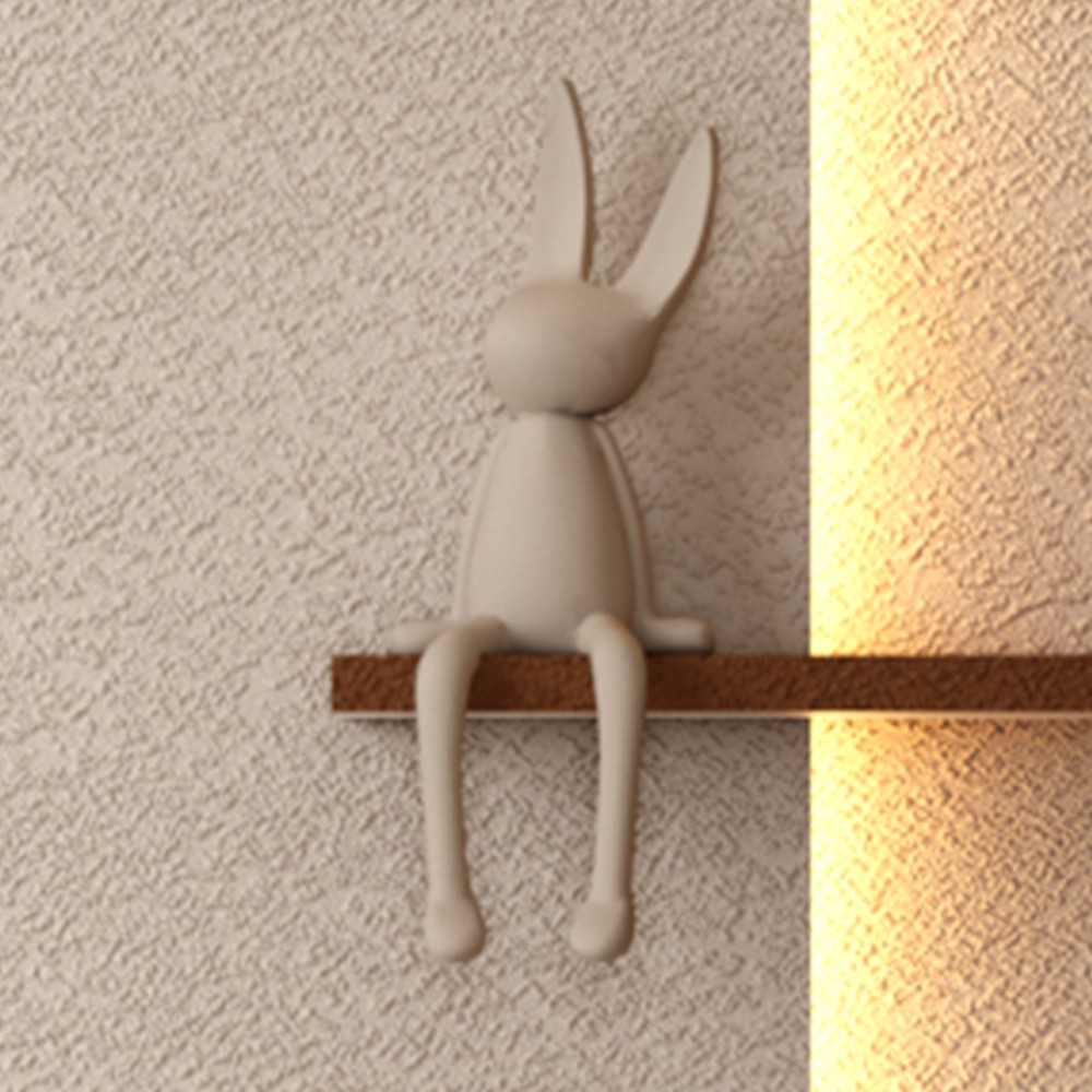Adjustable 3-Color LED Sandstone Wall Decor with Simulated Green Plants