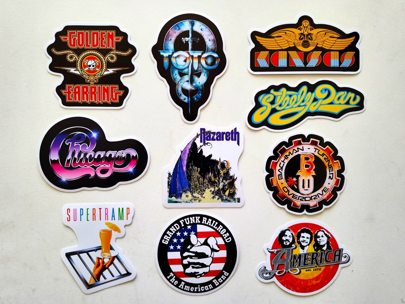Classic Rock Vinyl Sticker Lot (10 Stickers) SET 9 toto chicago kansas nazareth