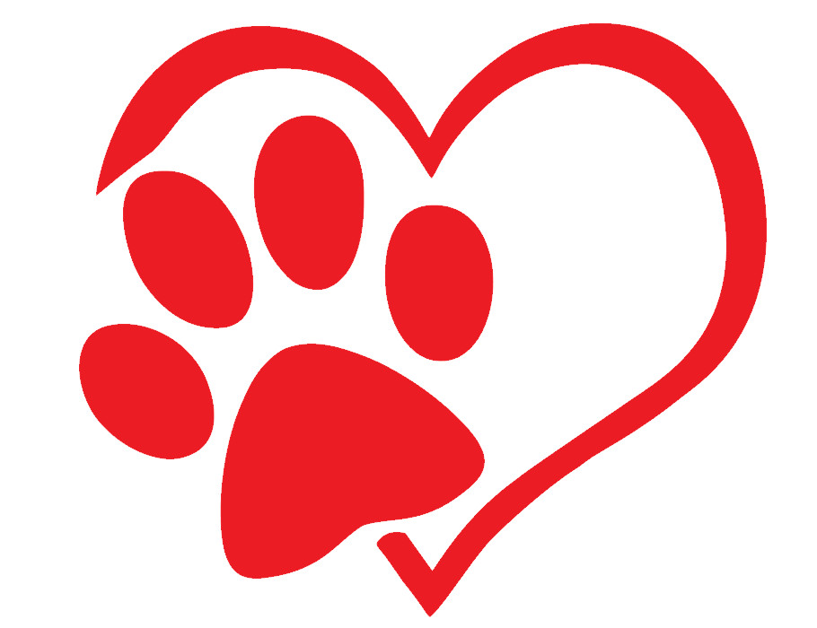 PAW PRINT IN HEART, PET, DOG, CAT Decal Stickers for Cars, Window, Laptop, Wall