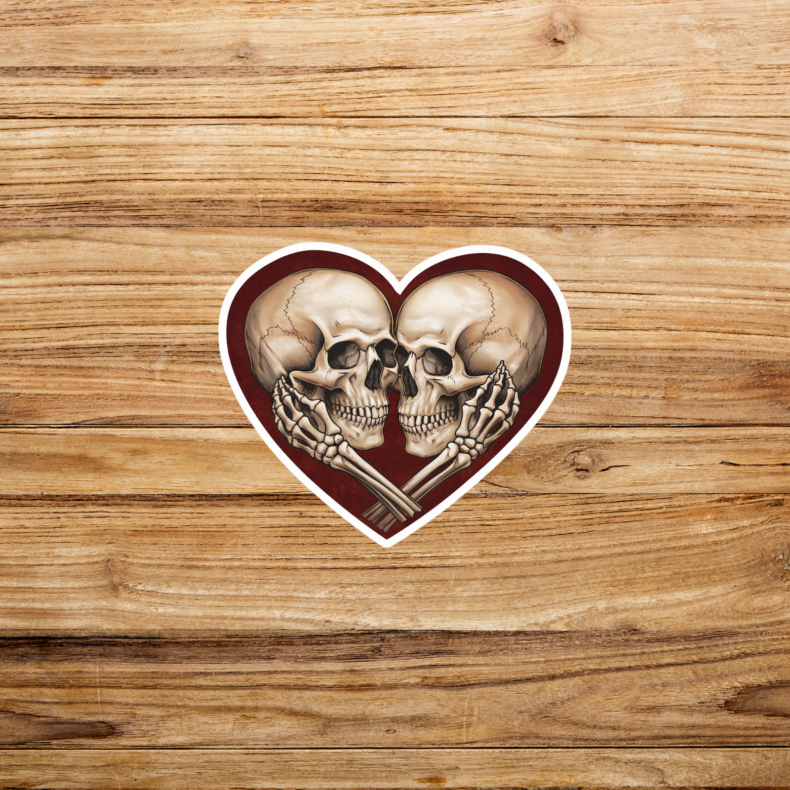 Skeleton Lovers Skull Couple Heart Sticker Dark Gothic Romance Decal #2538