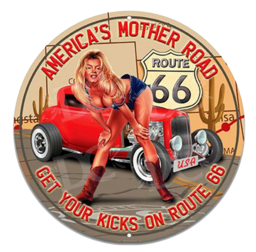 Route 66 America’s Mother Rd – Vinyl Decal 4″ Car Window Bottle Cup Tumbler Bar