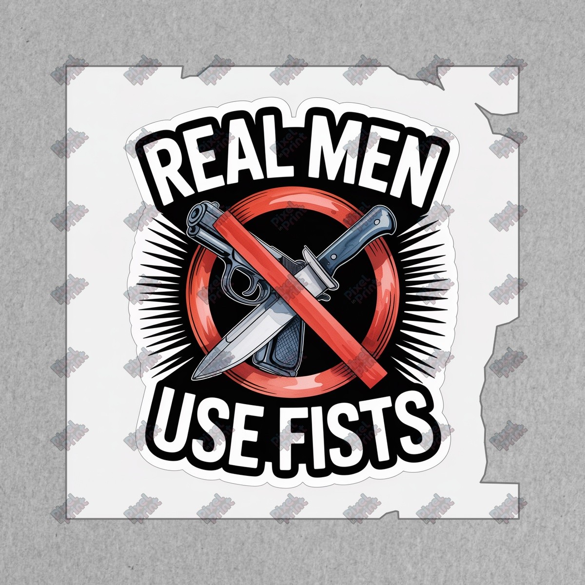 Bold REAL MEN USE FISTS Vinyl Sticker Assertive Decal for Home, #9102