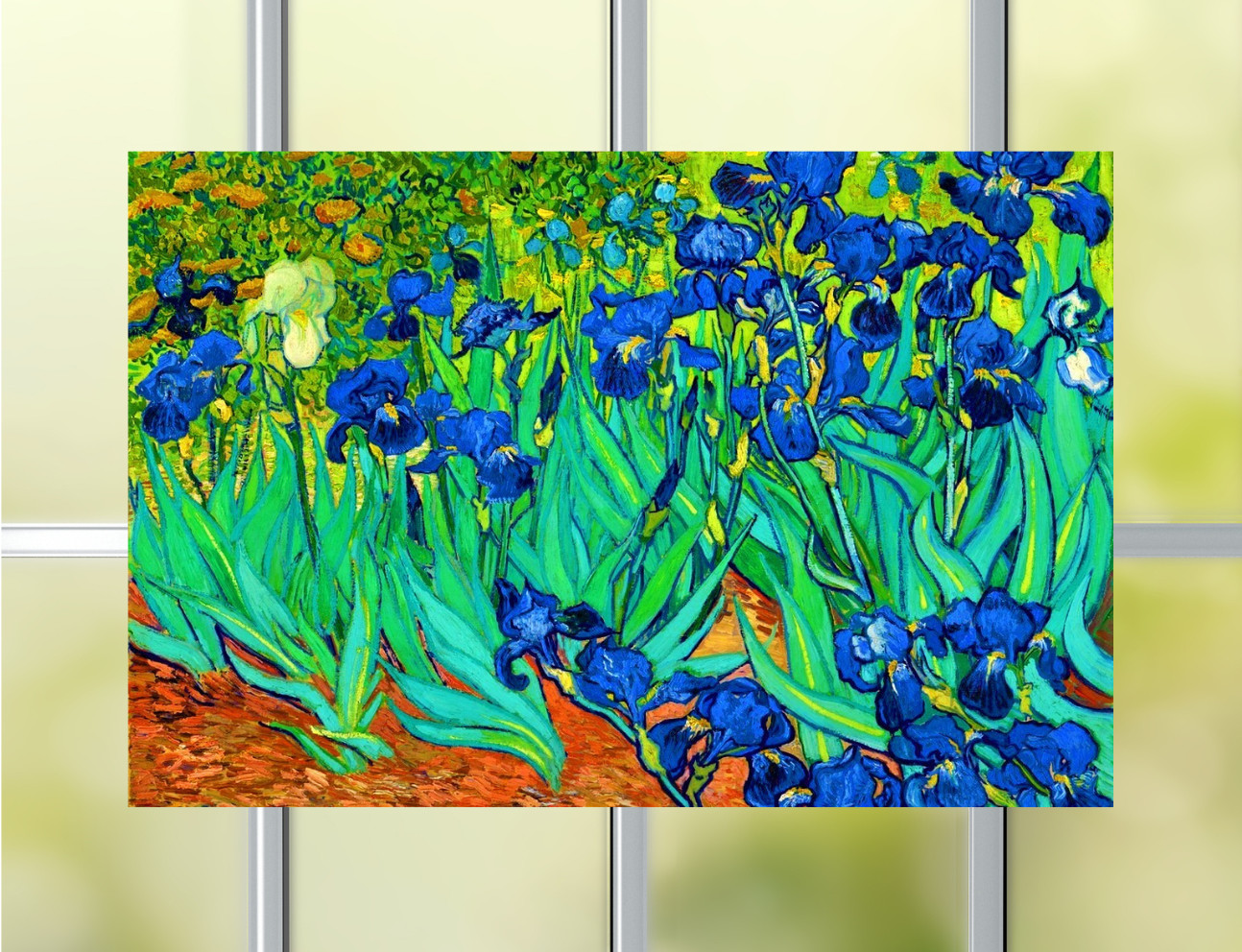 Van Gogh Irises WINDOW CLING Size 10.6″ Repositionable Vinyl