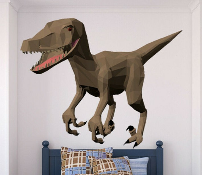 Dinosaur Sticker, Rex Decal, Polygonal Animal Home Decor, Dinosaur Wall Art