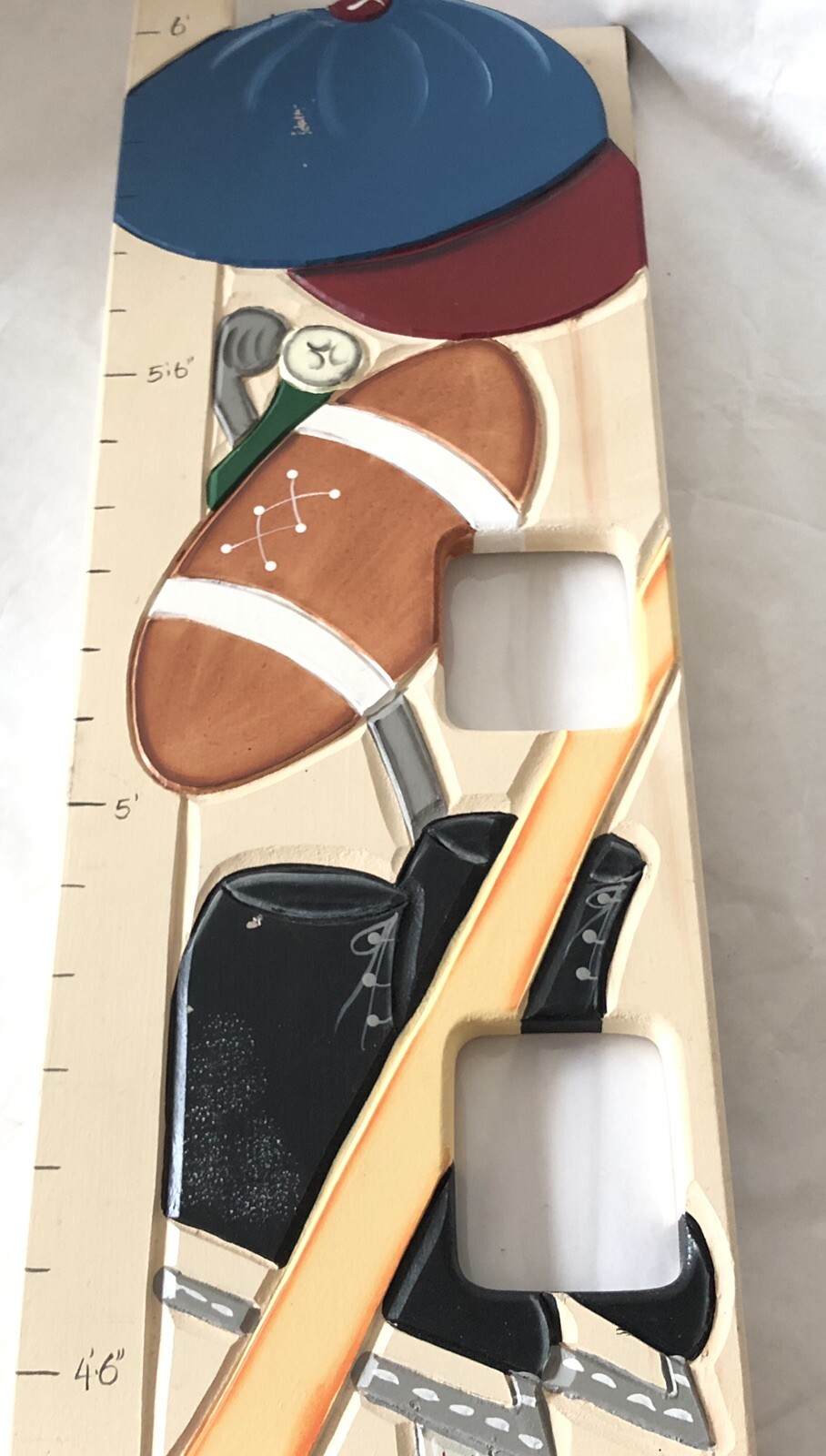 Hanging/Folding Growth Chart/ Wall Ruler For Sports Loving Child Pockets 4 Photo