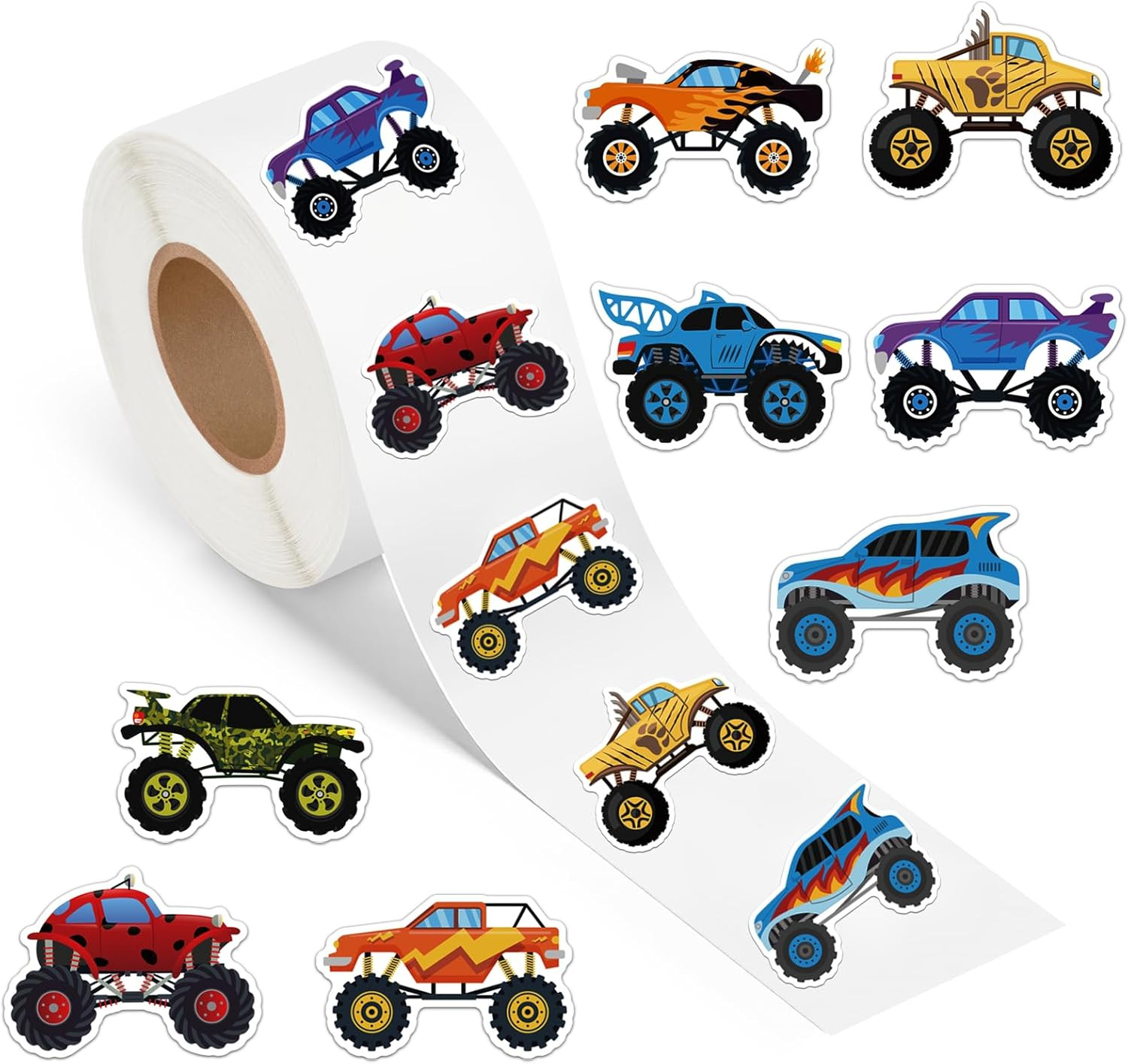 500 Pcs Cartoon Robot Stickers Roll Vinyl Decals for Crafts and Decorations