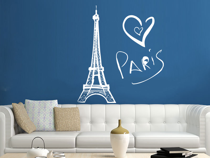 Eiffel Tower Wall Decals Paris Silhouette France Vinyl Sticker Bedroom ZX252