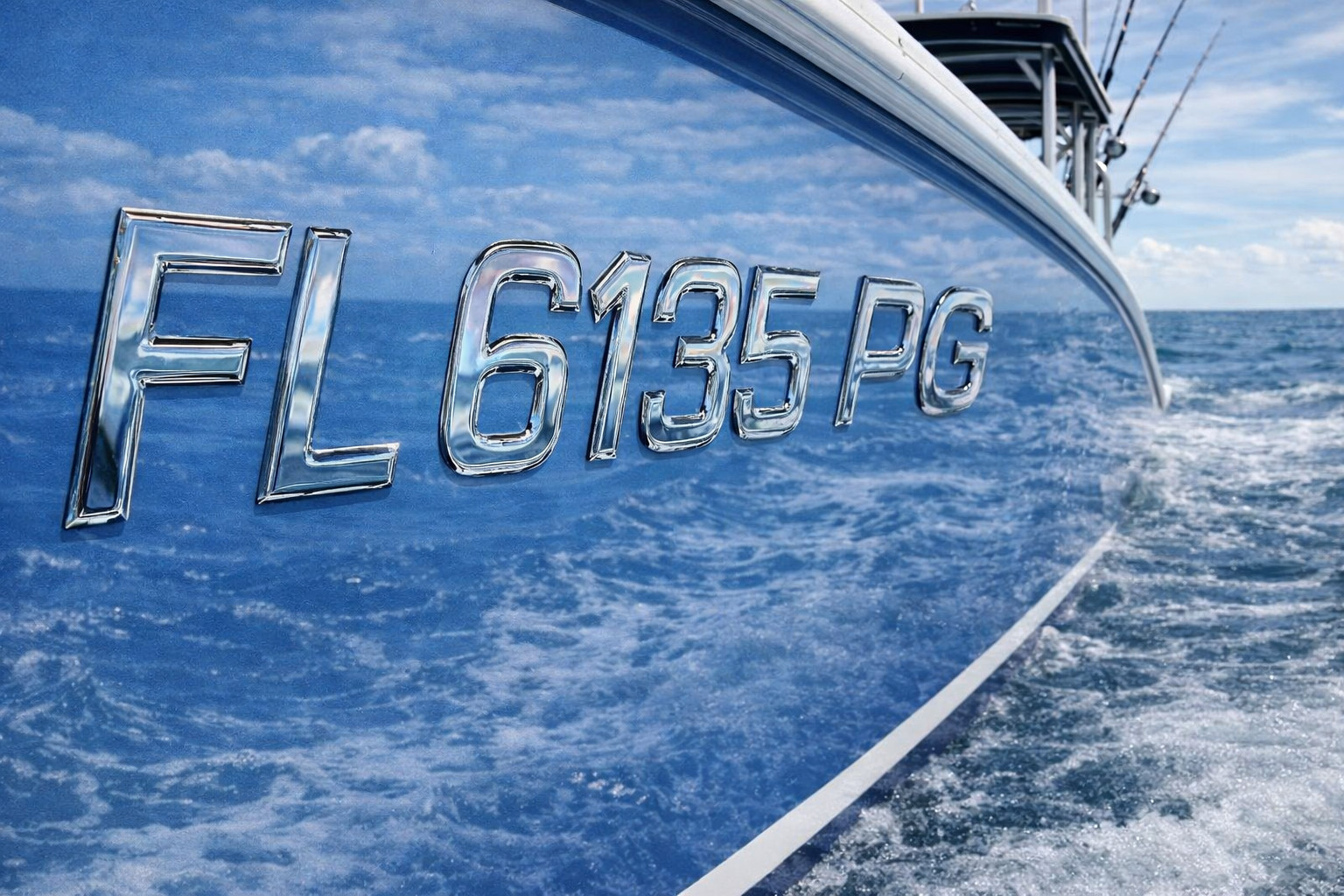 Boat Registration Numbers Marine Grade Waterproof Chrome PWC Jet Ski Boat Decals