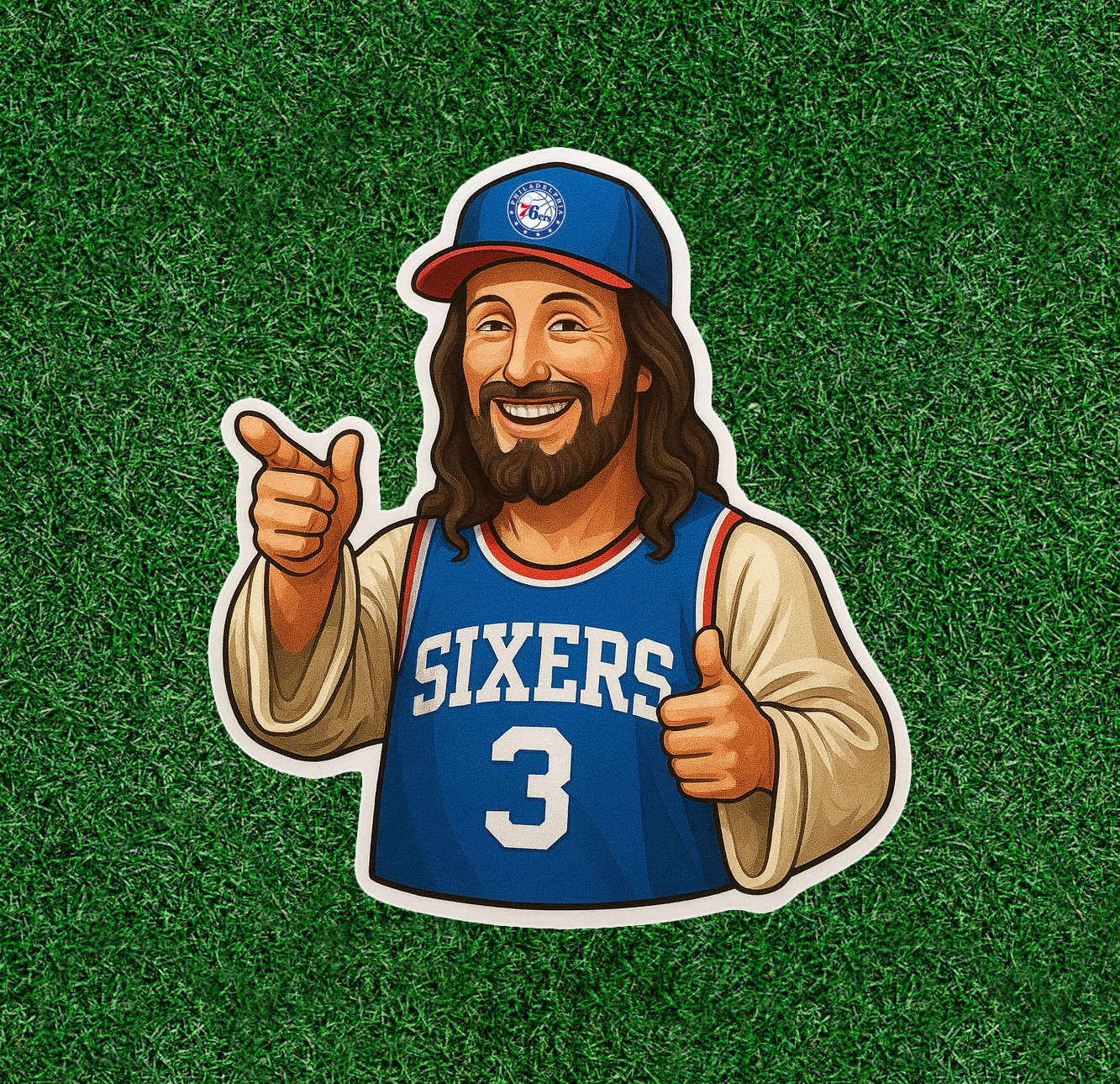 Jesus is a Philadelphia fan 100% waterproof vinyl sticker decal – several sizes