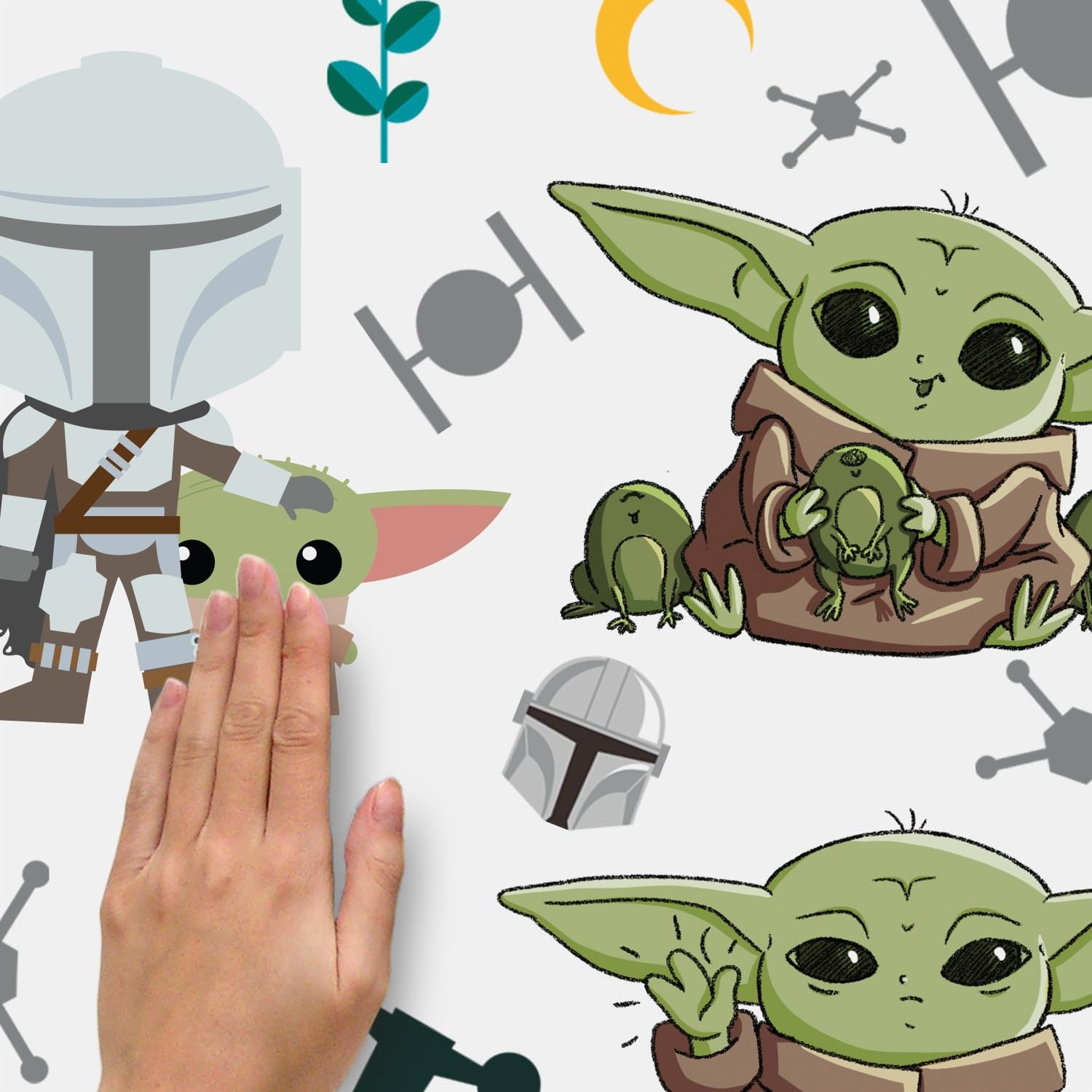 Star Wars: The Child Illustrated Peel and Stick Wall Decals, Vinyl, 24 Decals