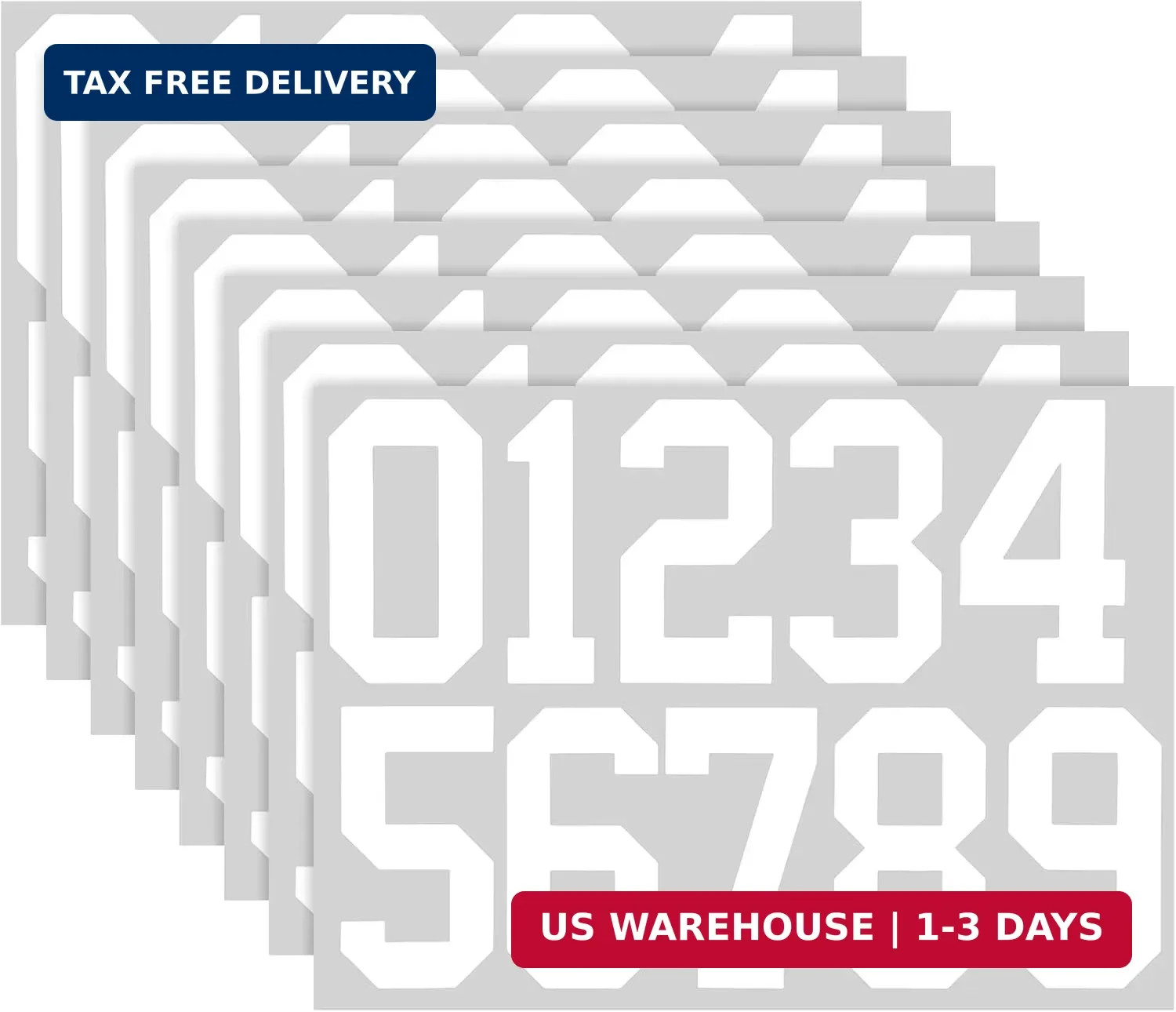 TaoBary 8 Sheets Mailbox Numbers Stickers Waterproof Vinyl Number Stickers Self