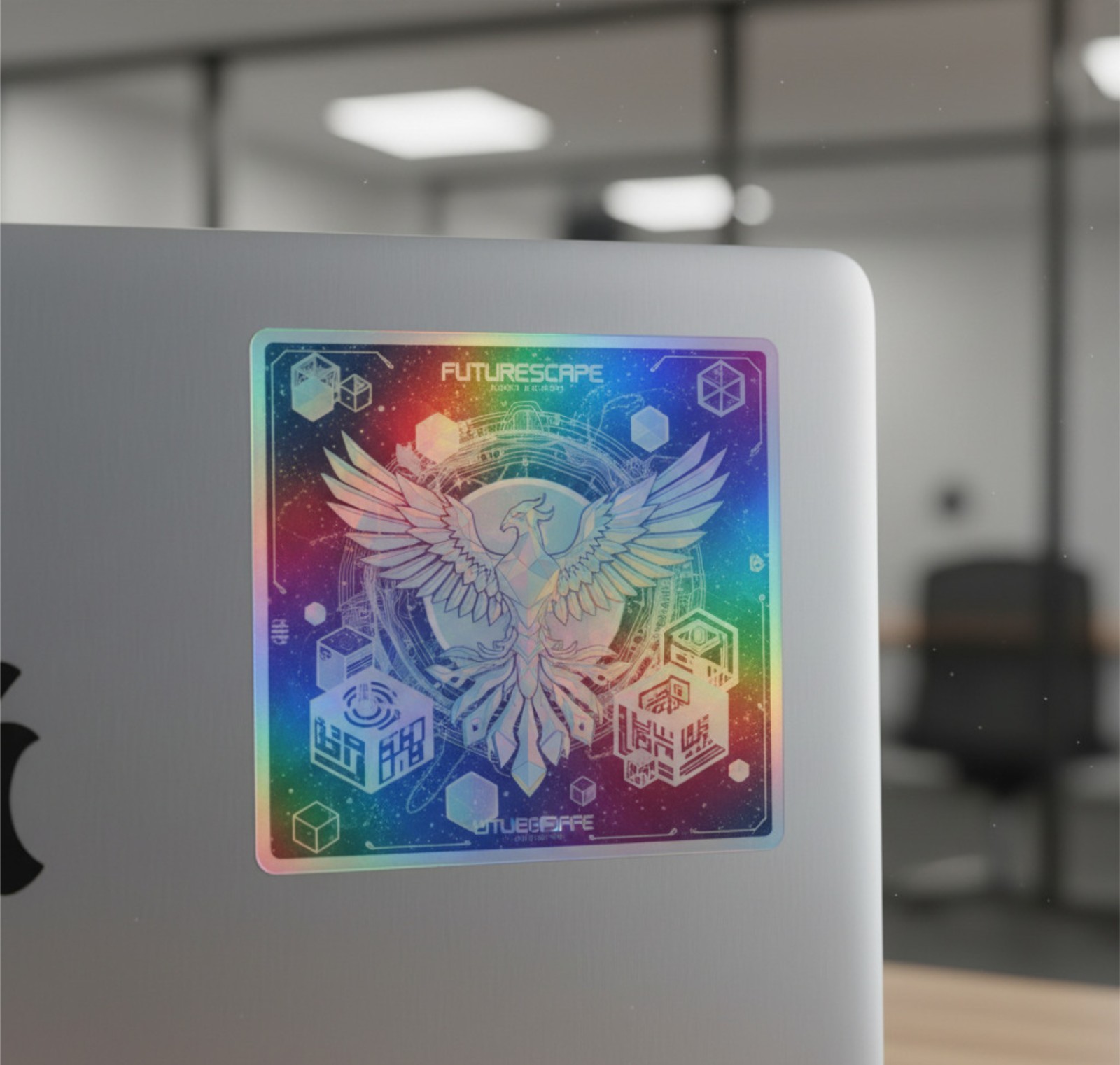 Custom Holographic Stickers, Personalized – Logo, Name, Text, 1.5-5 inch, Qty100