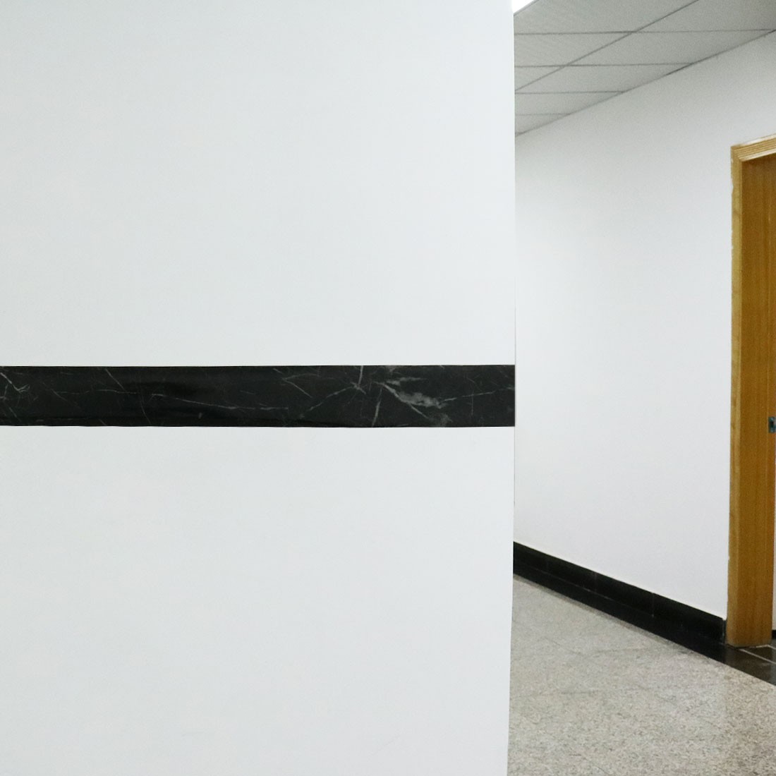 Self-adhesive Marble Paper Skirting Wall Waist Line Sticker Black 16.4Ft