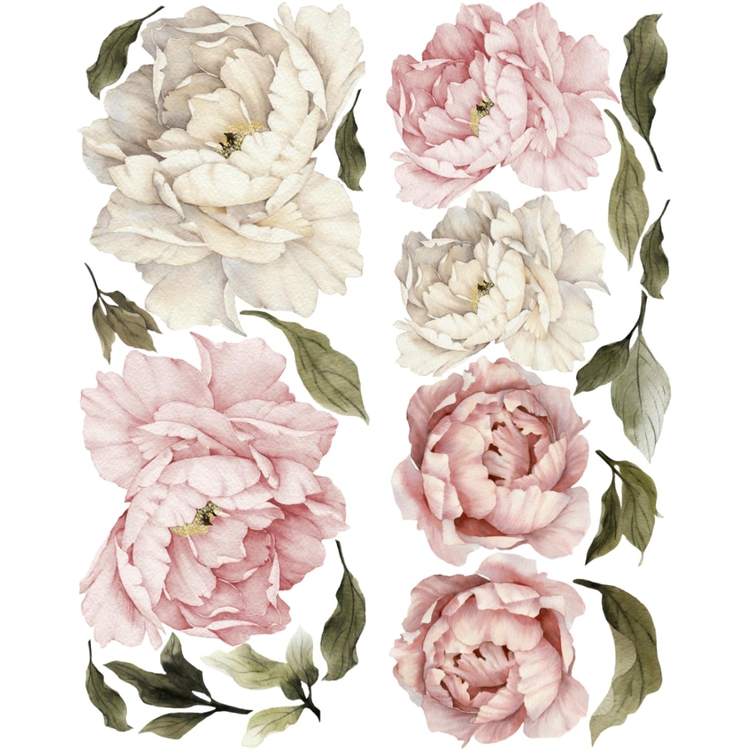 Large 67″ Floral Peonies Wall Sticker – Botanical Beauty for Indoor Spaces
