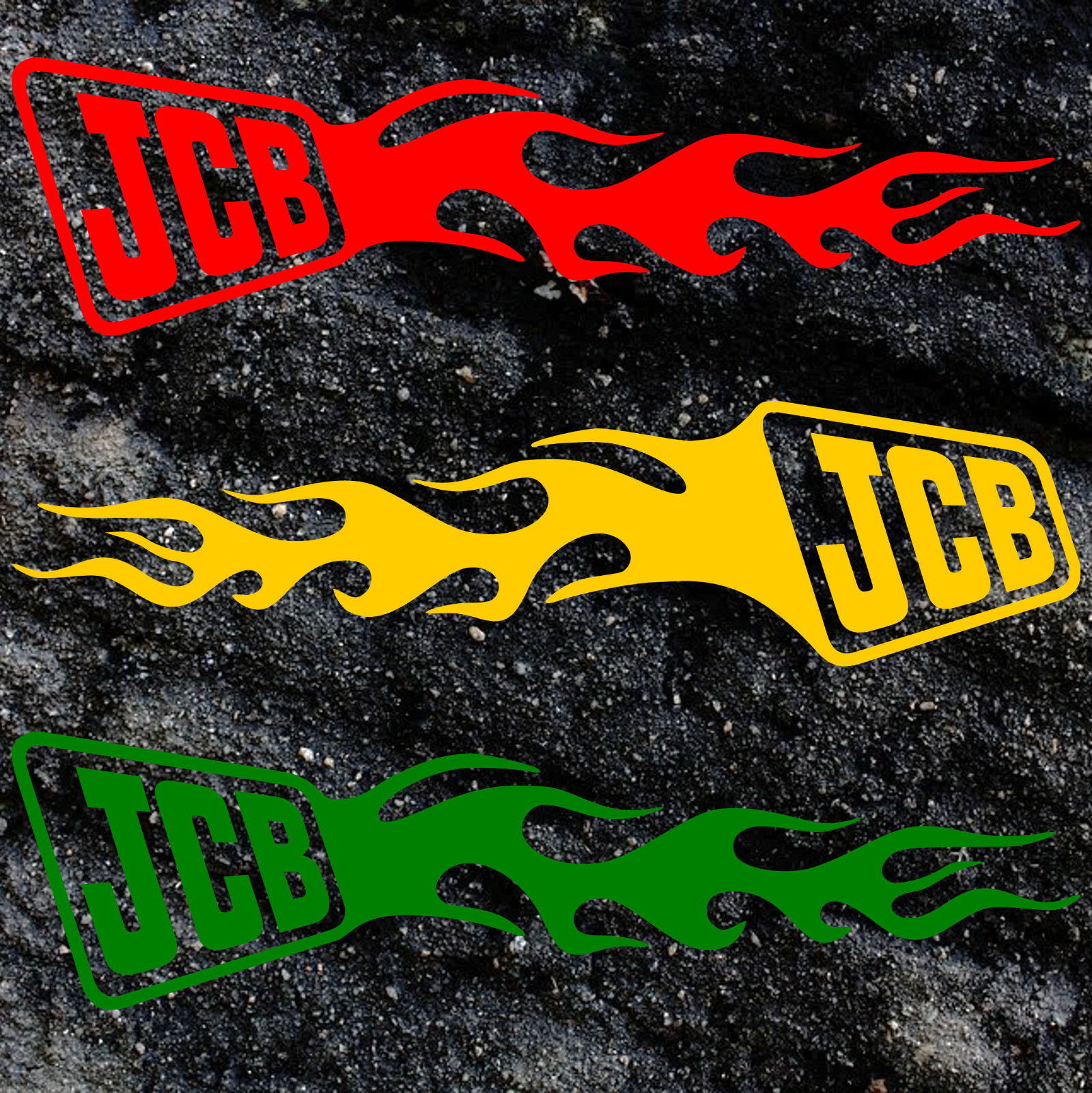 JCB Logo Flame AgriSpec Exterior Vinyl Decal (Pack of 2)