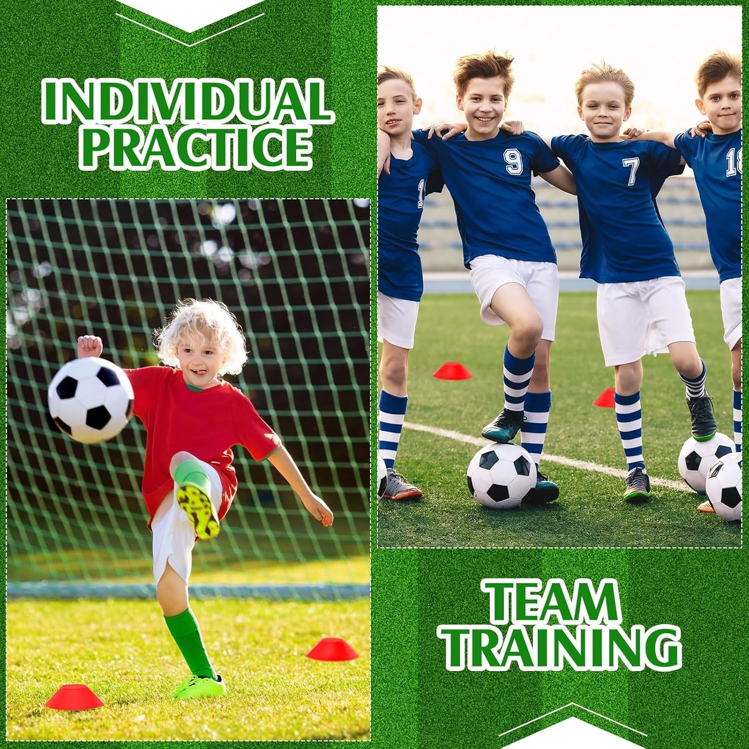 100 Mini Soccer Cones – 5″ Agility Training Discs for Kids Sports Drills, Access