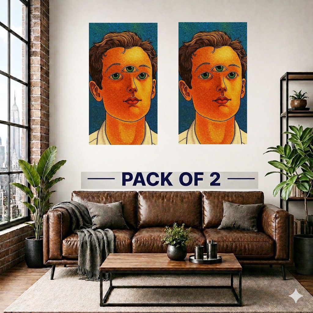 SkyOlla Pack of 2 PVC Vinyl Gloss Boho Wall Poster Sticker Home Art Decor 16×20″