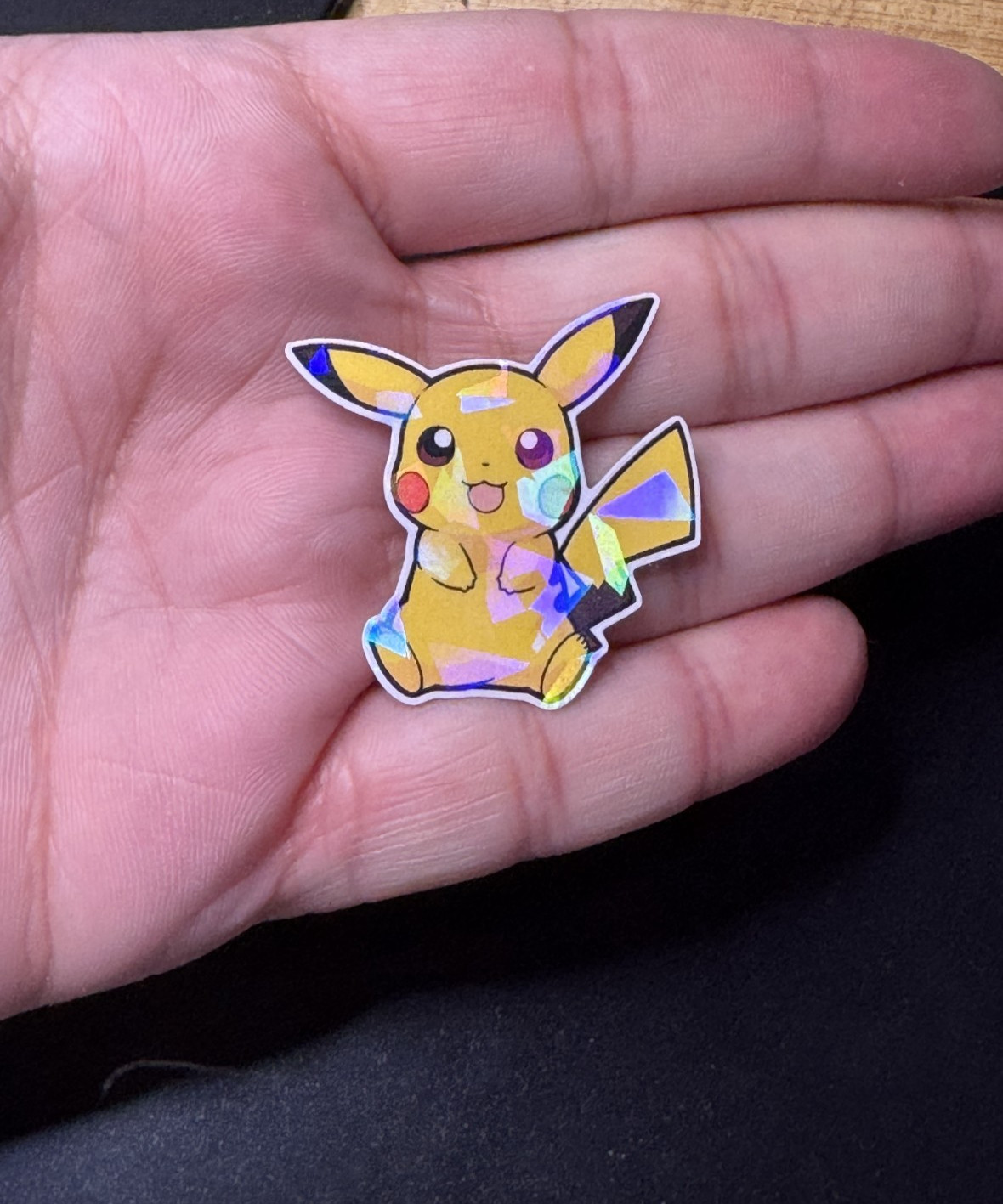 Pikachu Sticker Holofoil Cracked Ice | WaterProof | Laminated