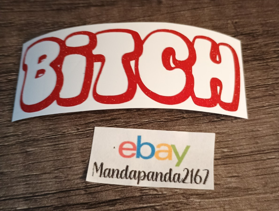 3″ x 1″ Red Bitch Decal – Shimmer Permanent Vinyl – Sparkly – Glittery – Cute